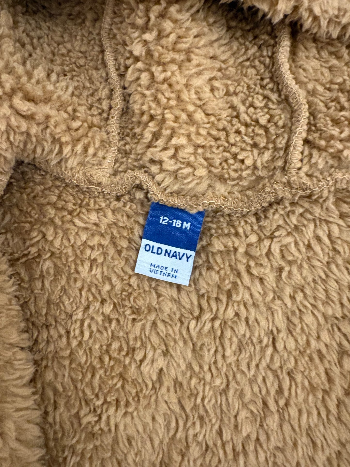 Old Navy Unisex Faux-Fur Hooded One-Piece for Baby, Bear, Brown, 12-18 months, Kids 18 Month (12-18M)