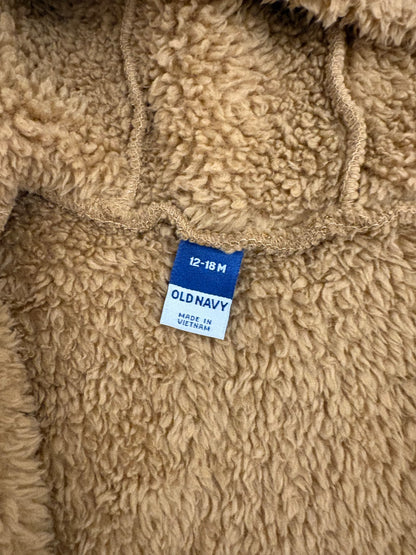 Old Navy Unisex Faux-Fur Hooded One-Piece for Baby, Bear, Brown, 12-18 months, Kids 18 Month (12-18M)