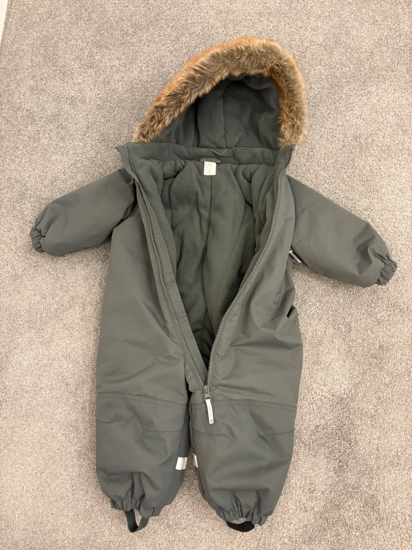 H&M Baby Water-Repellent Snowsuit, Green, 9-12 months, Kids 12 Month (9-12M)