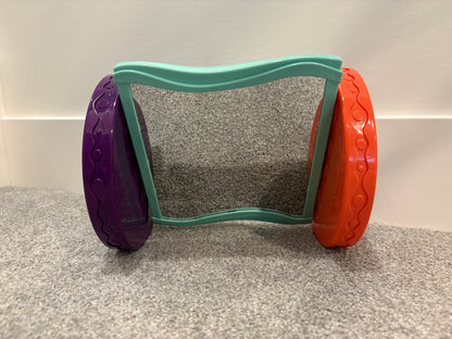 B. toys Baby Toy Mirror with Rolling Sensory Wheels, 0+ Months