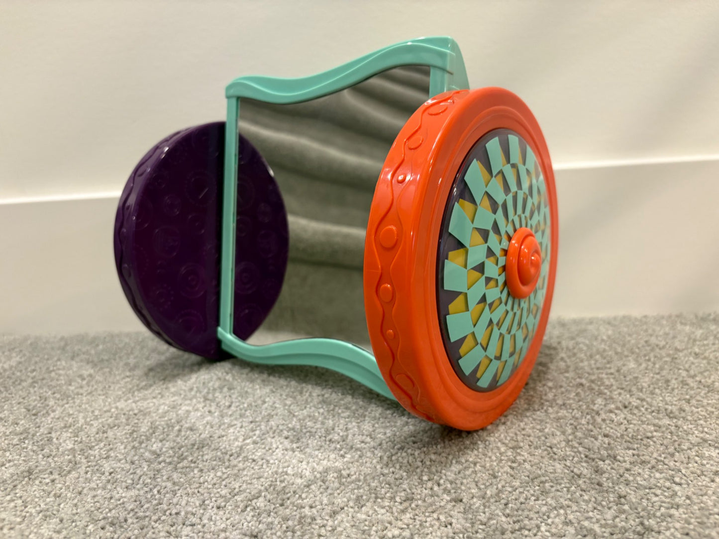 B. toys Baby Toy Mirror with Rolling Sensory Wheels, 0+ Months
