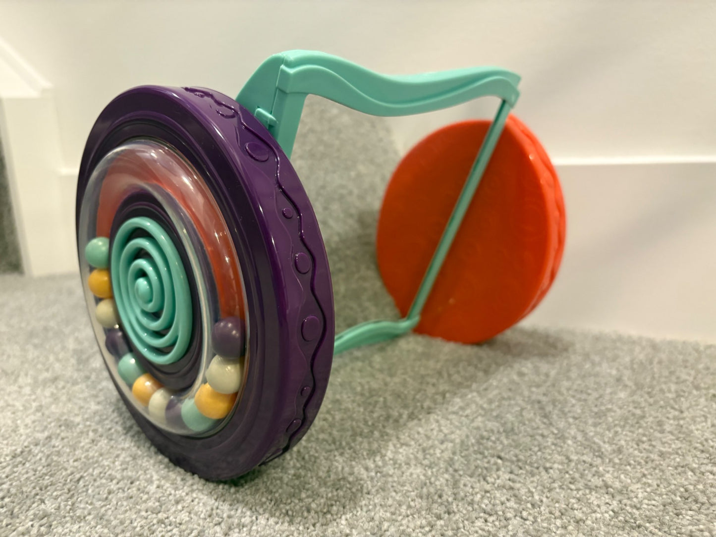 B. toys Baby Toy Mirror with Rolling Sensory Wheels, 0+ Months