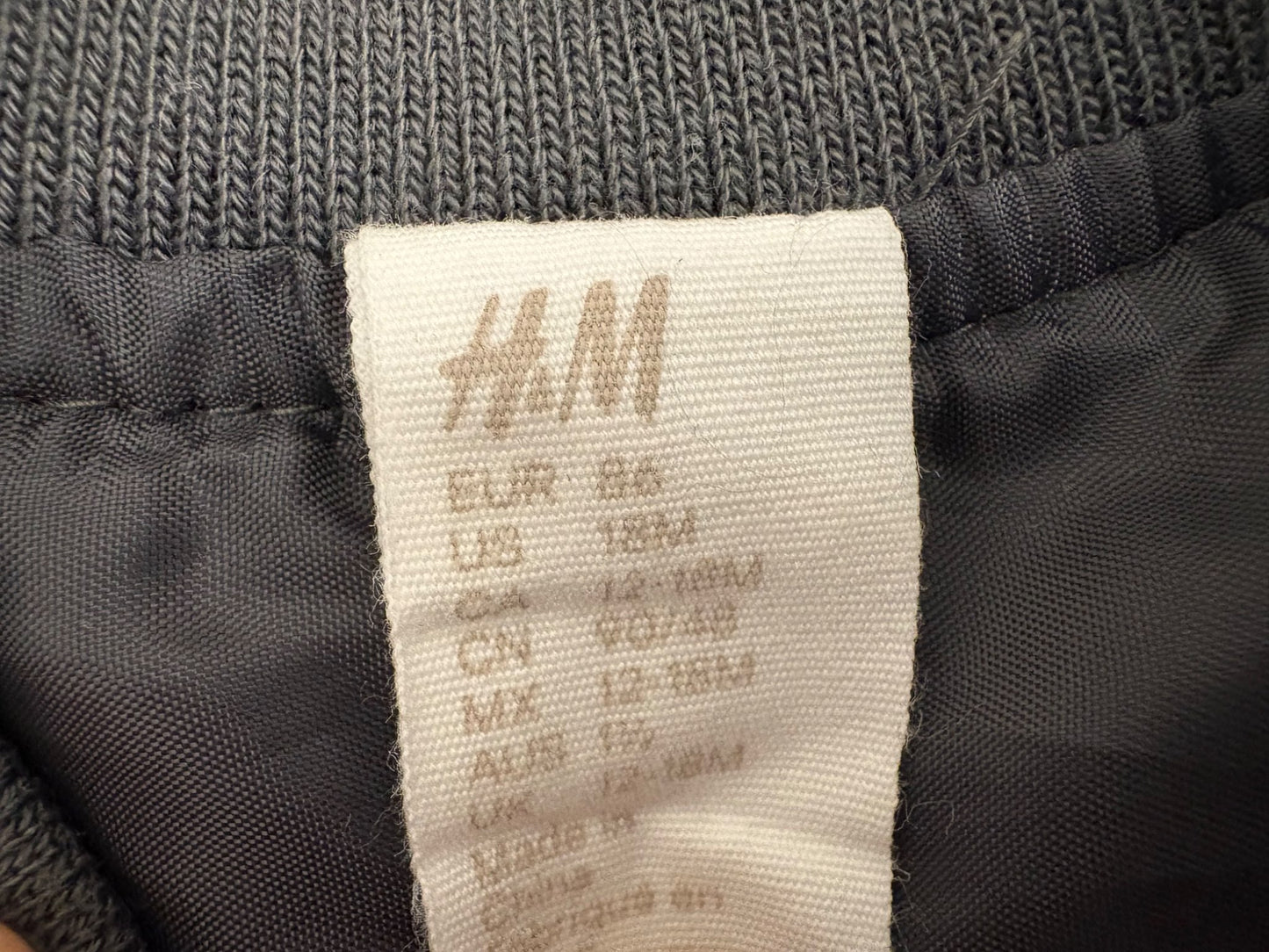 H&M Toddler Quilted Jacket, Grey, 12-18 months, Kids 18 Month (12-18M)