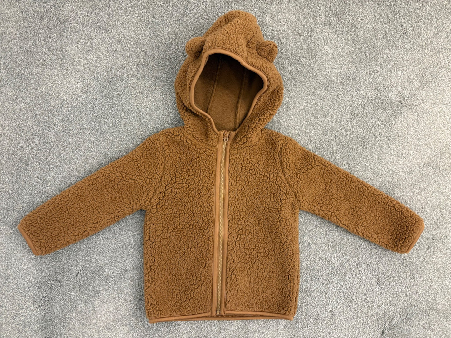 Joe Fresh Baby Boys’ Teddy Fleece Jacket, Brown, 18-24 months, Kids 24 Month (18-24M)