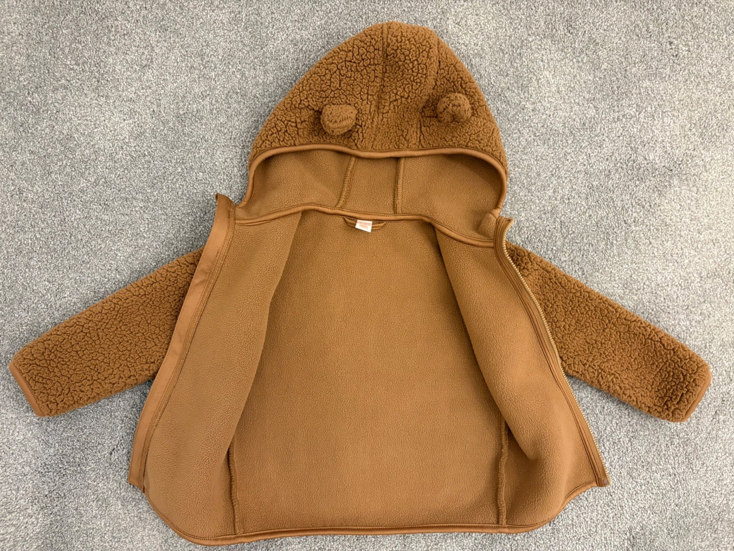 Joe Fresh Baby Boys’ Teddy Fleece Jacket, Brown, 18-24 months, Kids 24 Month (18-24M)