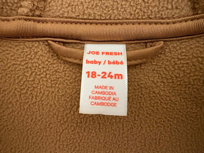 Joe Fresh Baby Boys’ Teddy Fleece Jacket, Brown, 18-24 months, Kids 24 Month (18-24M)