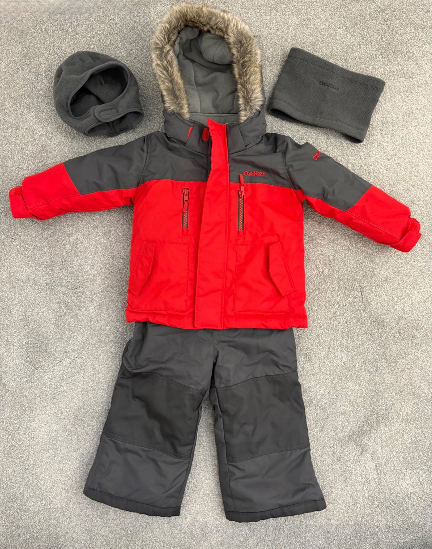 Carter’s Toddler 2-Piece Snowsuit With Hat And Neck Warmer, 2T, Kids 2T