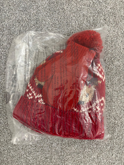 Carter’s Baby Boy 2-Piece Fair Isle Reindeer Winter Hat & Mittens Set, Red, 2T, NWT
