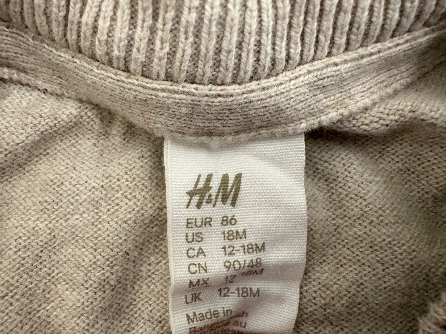 H&M 2-Pack Fine-knit Cardigans, Green/Light Beige, 12-18 months, Kids 18 Month (12-18M)