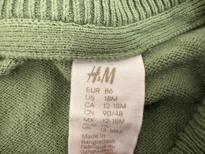 H&M 2-Pack Fine-knit Cardigans, Green/Light Beige, 12-18 months, Kids 18 Month (12-18M)