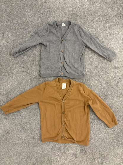 H&M 2-Pack Cotton Cardigans, Beige/Grey, 9-12 months, Kids 12 Month (9-12M)