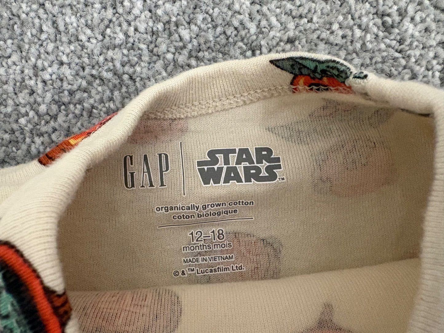 Baby Gap Star Wars 100% Organic Cotton Halloween Grogu PJ Set, 12-18 months, Kids 18 Month (12-18M)