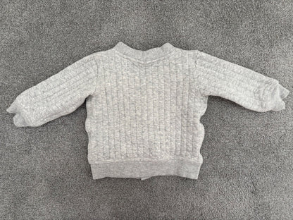 H&M Quilted Jersey Cardigan, Light Grey, 12-18 months, Kids 18 Month (12-18M)