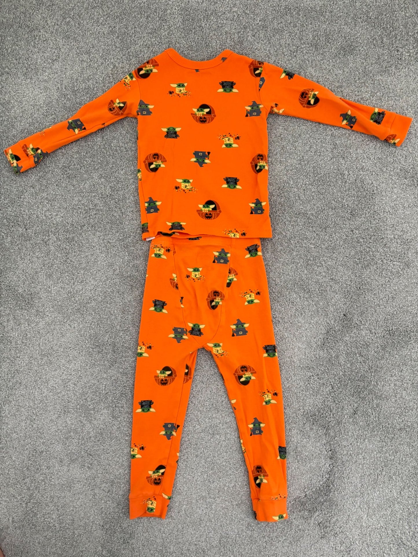 Baby Gap Toddler Star Wars Grogu Halloween Organic Brushed Cotton PJ Set, Orange, 3 years, Kids 3T
