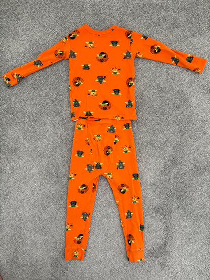Baby Gap Toddler Star Wars Grogu Halloween Organic Brushed Cotton PJ Set, Orange, 3 years, Kids 3T