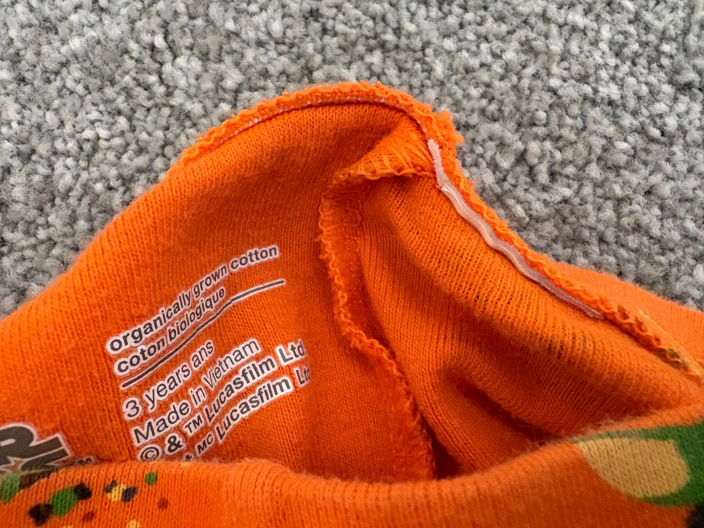 Baby Gap Toddler Star Wars Grogu Halloween Organic Brushed Cotton PJ Set, Orange, 3 years, Kids 3T