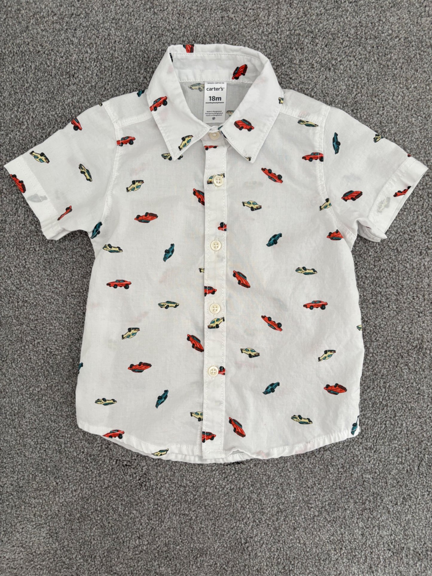 Carter’s 2-Piece Car Print Button-Front Shirt & Short Set, 18 months, Kids 18 Month (12-18M)