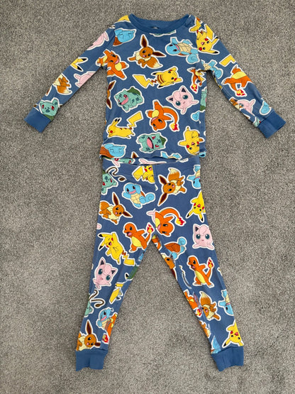 H&M Jersey Pajamas Set, Pokemon Print, 3Y, Kids 3T