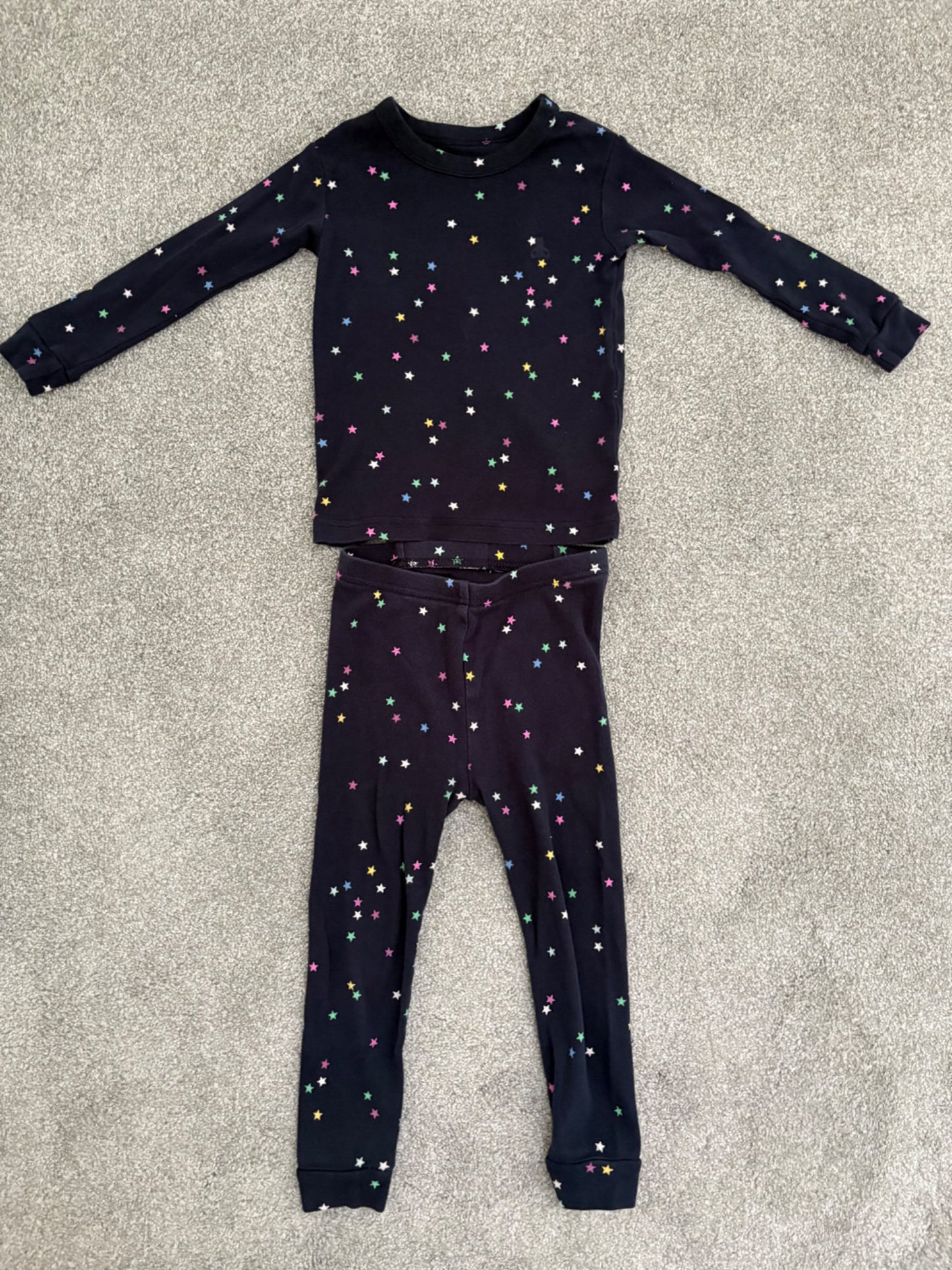 Baby Gap Toddler Organic Brushed Cotton PJ Set, Navy Multi-Star, 3 years, Kids 3T