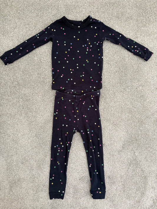 Baby Gap Toddler Organic Brushed Cotton PJ Set, Navy Multi-Star, 3 years, Kids 3T