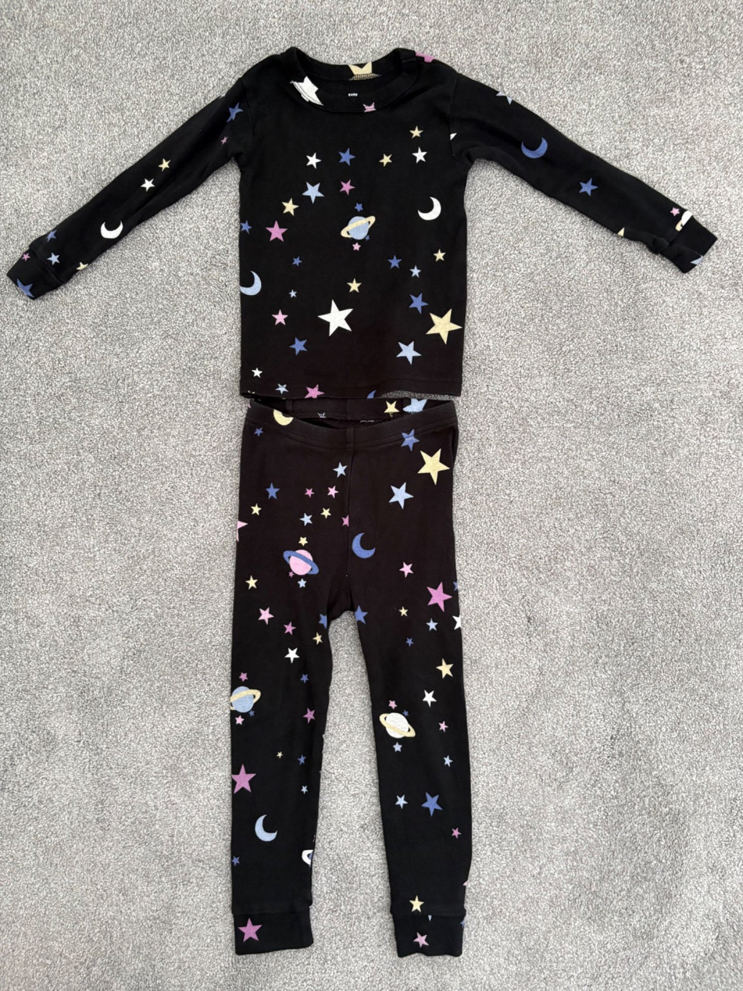 Baby Gap Toddler Organic Brushed Cotton PJ Set, Star/Moon/Planets, 3 years, Kids 3T