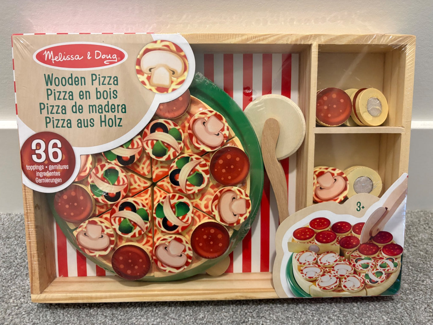 Melissa & Doug Pizza Party Wooden Play Food, Ages 3+, New