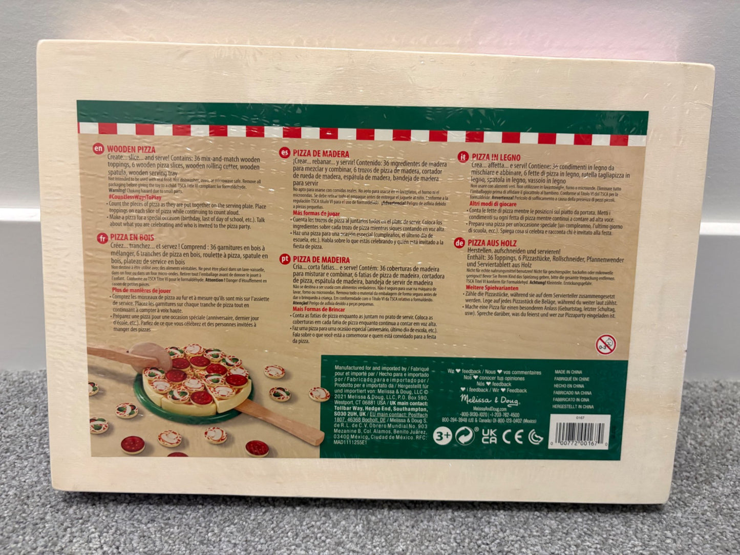 Melissa & Doug Pizza Party Wooden Play Food, Ages 3+, New