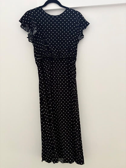 H&M MAMA Creped Nursing Dress, Black/Dotted, Size M, NWOT, Maternity M (8-10)