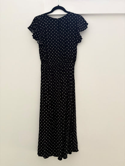 H&M MAMA Creped Nursing Dress, Black/Dotted, Size M, NWOT, Maternity M (8-10)
