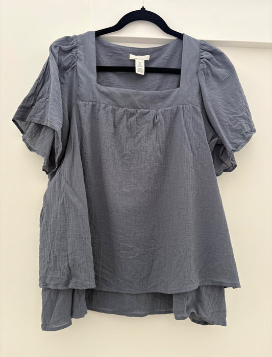 H&M MAMA Cotton Nursing Blouse, Blue, Size M, NWOT, Maternity M (8-10)