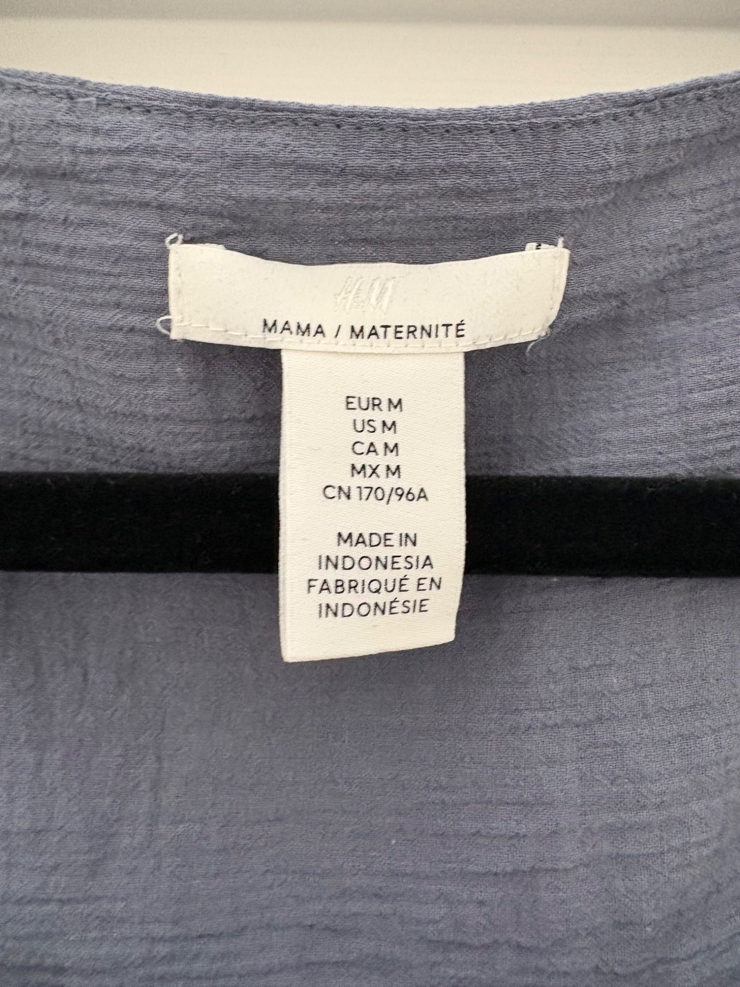 H&M MAMA Cotton Nursing Blouse, Blue, Size M, NWOT, Maternity M (8-10)