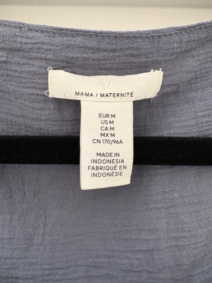 H&M MAMA Cotton Nursing Blouse, Blue, Size M, NWOT, Maternity M (8-10)