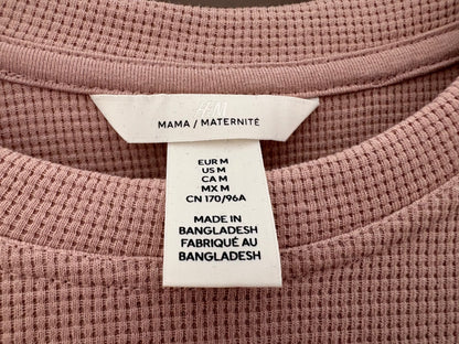 H&M MAMA Ribbed T-shirt, Pink, Size M, NWOT, Maternity M (8-10)