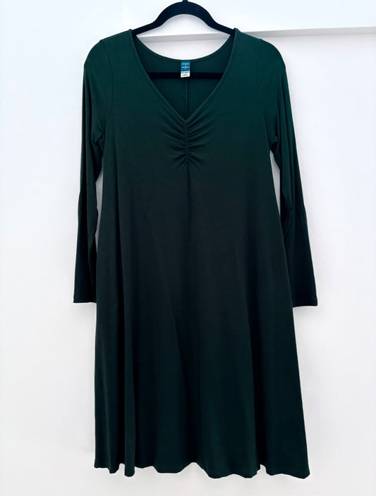 Old Navy Maternity Cinch-Front Long-Sleeve Jersey Swing Dress, Dark Green, Size M, Maternity M (8-10)