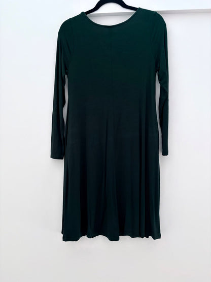Old Navy Maternity Cinch-Front Long-Sleeve Jersey Swing Dress, Dark Green, Size M, Maternity M (8-10)