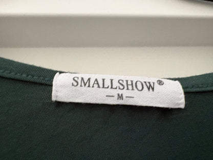 Smallshow Women's Short Sleeve Nursing Dress for Breastfeeding, Dark Green, Size M, Maternity M (8-10)