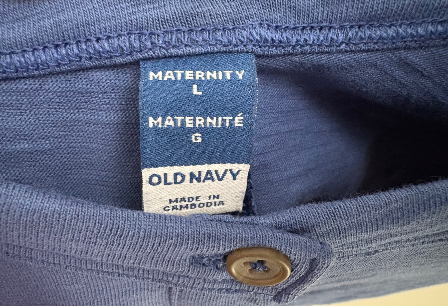 Old Navy Maternity Short-Sleeve Slub-Knit Henley Midi Dress, Seaborne, Size L, Maternity L (12-14)