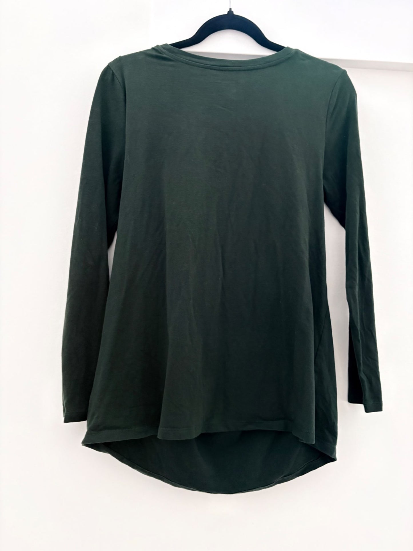 Old Navy Maternity Double-Layer Long-Sleeve Nursing Top, Dark Green, Size M, Maternity M (8-10)