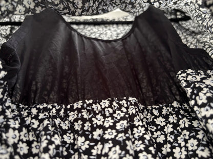 H&M MAMA Short-Sleeve Wrap-Front Nursing Dress, Black/Floral, Size M, NWT, Maternity M (8-10)