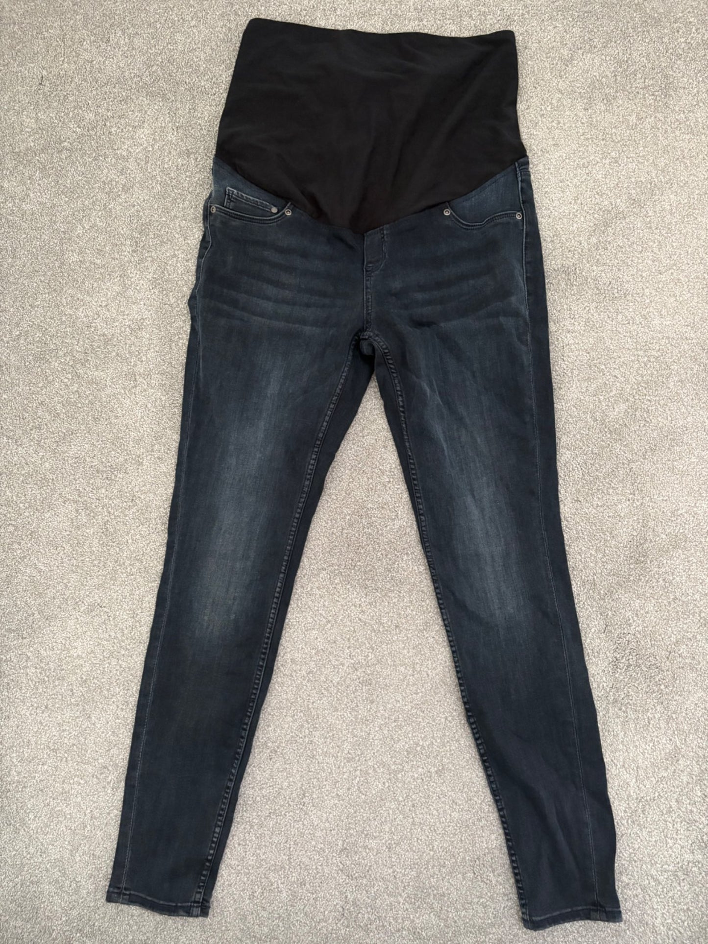 H&M MAMA Super Skinny Jeans, Dark Blue, Size L, NWOT, Maternity L (12-14)