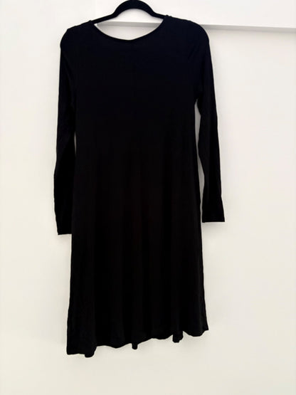 Old Navy Maternity Cinch-Front Long-Sleeve Jersey Swing Dress, Black, Size M, Maternity M (8-10)