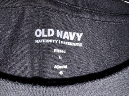 Old Navy Maternity Crew-Neck Side-Shirred T-Shirt, Black, Size L, Maternity L (12-14)