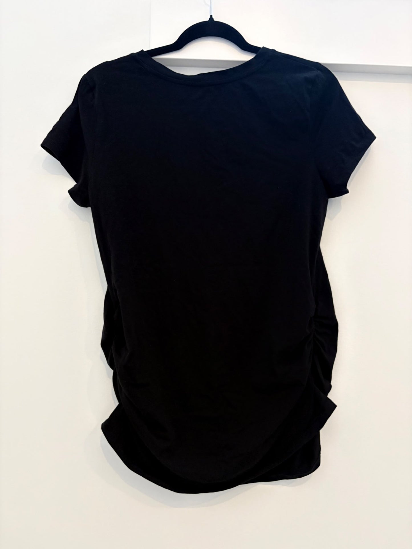 Old Navy Maternity Crew-Neck Side-Shirred T-Shirt, Black, Size L, Maternity L (12-14)