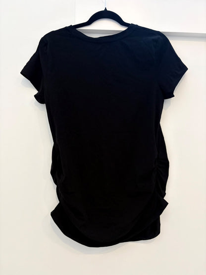 Old Navy Maternity Crew-Neck Side-Shirred T-Shirt, Black, Size L, Maternity L (12-14)