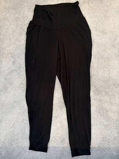 Old Navy Maternity Rollover-Waist Ultra-Soft Sunday Sleep Jogger Pants, Black, Size M, Maternity M (8-10)