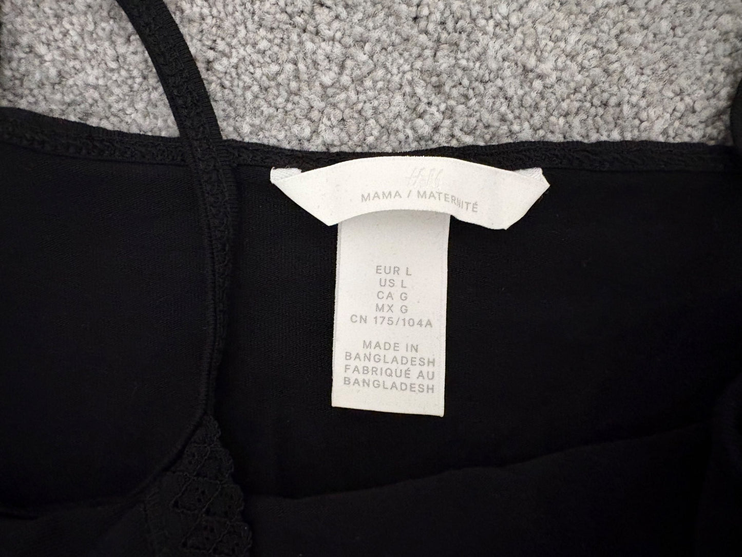 H&M MAMA 2-pack Cotton Tank Tops, Powder Pink/Black, Size L, Maternity L (12-14)