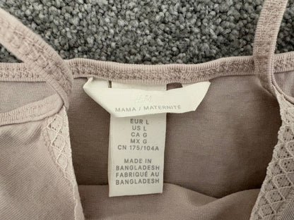 H&M MAMA 2-pack Cotton Tank Tops, Powder Pink/Black, Size L, Maternity L (12-14)