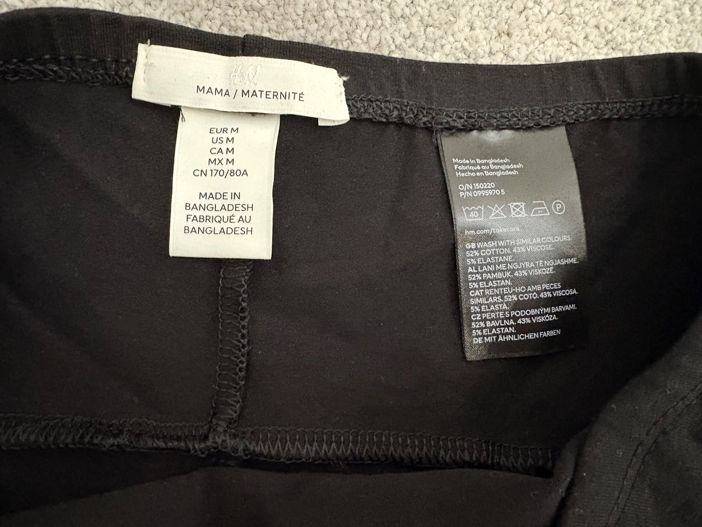 H&M MAMA Bike Shorts, Black, Size M, Maternity M (8-10)