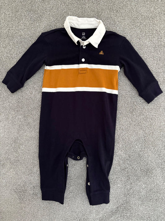Baby Gap Brannan Bear Stripe Sweater One-Piece with Collar, 12-18 months, Kids 18 Month (12-18M)