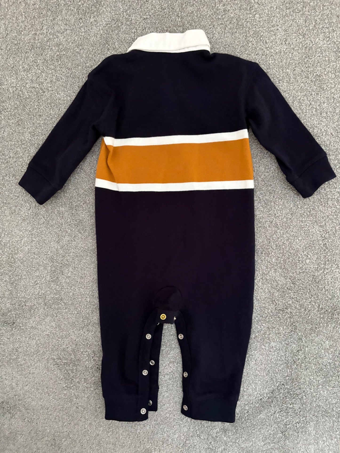 Baby Gap Brannan Bear Stripe Sweater One-Piece with Collar, 12-18 months, Kids 18 Month (12-18M)
